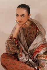 BAROQUE-3PC VISCOSE PRINTED SHIRT WITH VISCOSE PRINTED DUPATTA AND TROUSER-ADR-2635