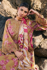 BAROQUE-3PC KHADDAR PRINTED EMB SHIRT WITH KHADDAR PRINTED DUPATTA AND PRINT TROUSER-ADR-2622