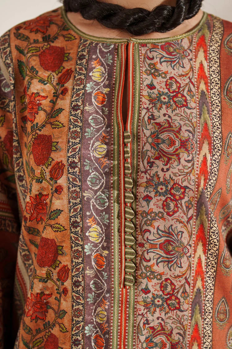 BAROQUE-3PC VISCOSE PRINTED SHIRT WITH VISCOSE PRINTED DUPATTA AND TROUSER-ADR-2635