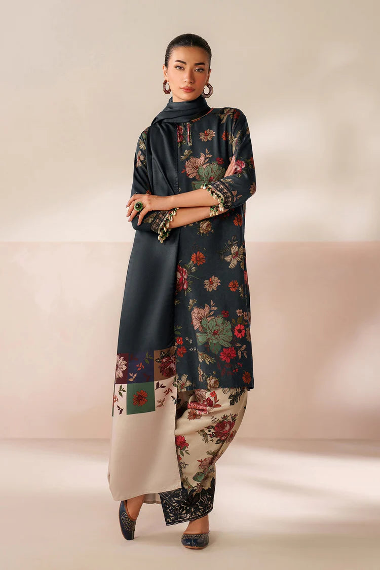 BAROQUE-3PC VISCOSE PRINTED SHIRT WITH VISCOSE PRINTED DUPATTA AND TROUSER-ADR-2638