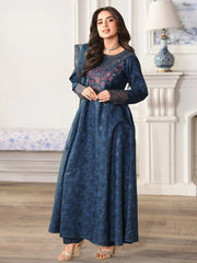 MOHAGNI-3PC LAWN PRINTED EMBROIDERED SHIRT WITH ORGANZA EMBROIDERED DUPATTA AND PRINT TROUSER-ADR-004