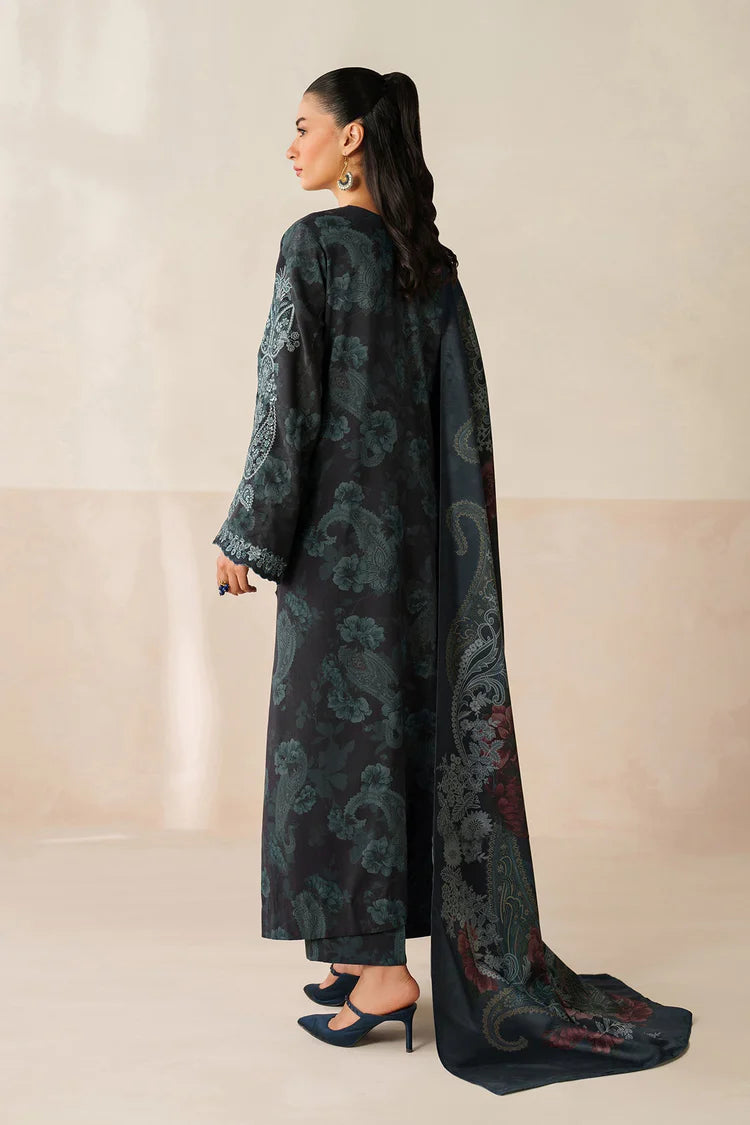 BAROQUE-3PC VISCOSE PRINTED EMB SHIRT WITH VISCOSE PRINTED DUPATTA AND TROUSER-ADR-2631