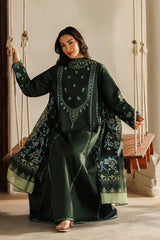 ETHNC-3PC LAWN EMBROIDERED SHIRT WITH SILK PRINTED DUPATTA AND TROUSER-ADR-4870