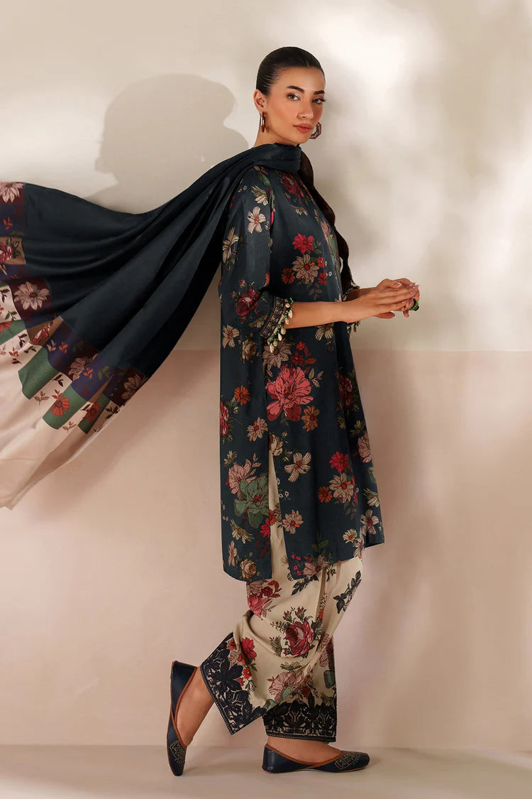 BAROQUE-3PC VISCOSE PRINTED SHIRT WITH VISCOSE PRINTED DUPATTA AND TROUSER-ADR-2638