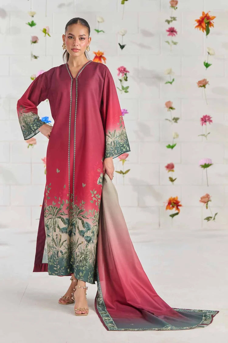 LULUSAR-3PC-SHAMOZE SILK PRINTED SHIRT WITH SILK PRINTED DUPATTA AND SILK TROUSER-ADR-9016