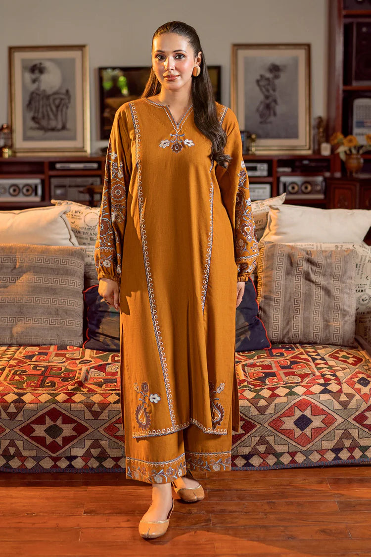 URGE-2PC DHANAK EMBROIDERED SHIRT AND EMBROIDRED SLEEVES-ADR-134