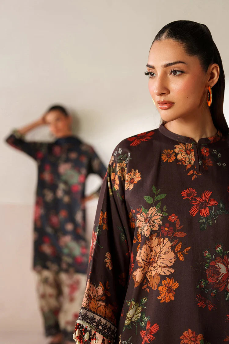 BAROQUE-3PC VISCOSE PRINTED SHIRT WITH VISCOSE PRINTED DUPATTA AND TROUSER-ADR-2634