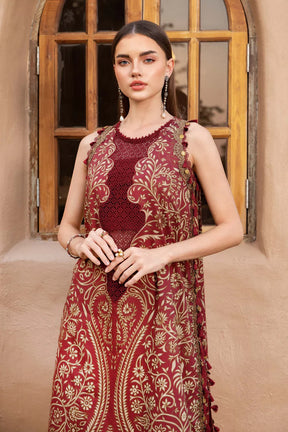 MARIA.B-3PC LAWN EMBROIDERED PRINTED SHIRT WITH CHIFFON PRINT DUPATTA AND PRINT TROUSER-ADR-2518
