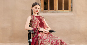 MARIA.B-3PC LAWN EMBROIDERED PRINTED SHIRT WITH CHIFFON PRINT DUPATTA AND PRINT TROUSER-ADR-2518