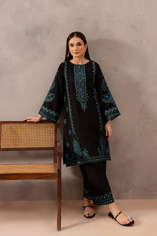 BATIK-2PC SEQUIN LAWN EMBROIDERED SHIRT WITH SEQUIN LAWN EMBROIDERED TROUSER-ADR-3462