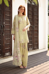 IZNIK-3PC LAWN PRINTED EMB SHIRT WITH SILK PRINTED DUPATTA AND TROUSER-ADR-041