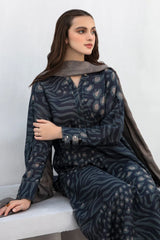 BAROUQE-3PC KHADDAR PRINTED SHIRT WITH KHADDAR PRINT DUPATTA AND PRINT TROUSER-ADR-2620