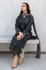 BAROUQE-3PC KHADDAR PRINTED SHIRT WITH KHADDAR PRINT DUPATTA AND PRINT TROUSER-ADR-2620