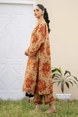 BAROQUE-3PC KHADDAR PRINTED SHIRT WITH KHADDAR PRINT DUPATTA AND PRINT TROUSER-ADR-2632