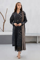 BAROUQE-3PC KHADDAR PRINTED SHIRT WITH KHADDAR PRINT DUPATTA AND PRINT TROUSER-ADR-2620