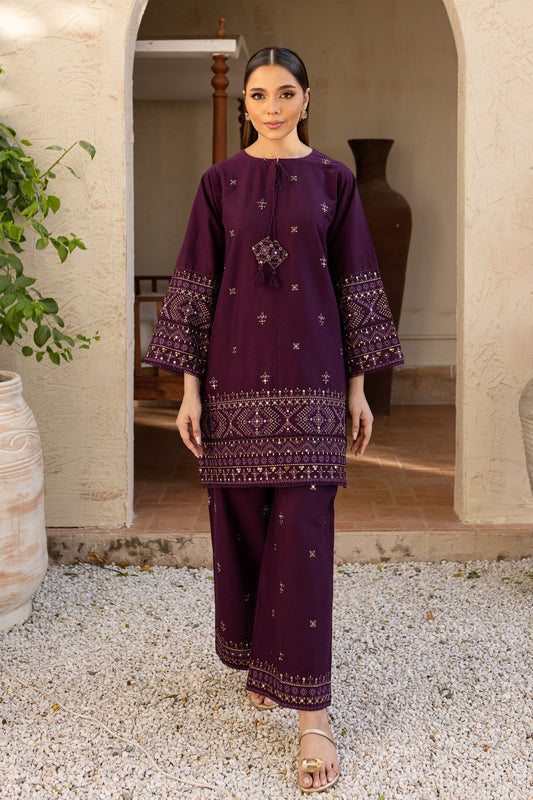 BATIK-2PC DHANAK EMBROIDERED SHIRT & EMBROIDERED TROUSER-ADR-108