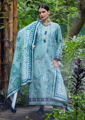 MUSHQ-3PC DHANAK EMBROIDERED SHIRT WITH WOOL PRINTED SHAWL AND TROUSER -ADR-5180