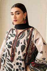 BAROQUE-3PC LAWN DIGITAL PRINTED SHIRT WITH SILK PRINTED DUPATTA AND PRINTED TROUSER-ADR-032
