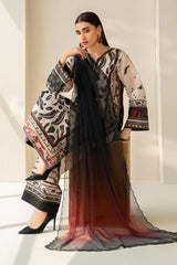 BAROQUE-3PC LAWN DIGITAL PRINTED SHIRT WITH SILK PRINTED DUPATTA AND PRINTED TROUSER-ADR-032