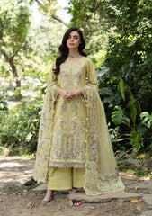 ELAF-3PC LAWN EMBROIDERED SHIRT WITH SILK PRINTED EMB DUPATTA AND TROUSER-ADR-4912