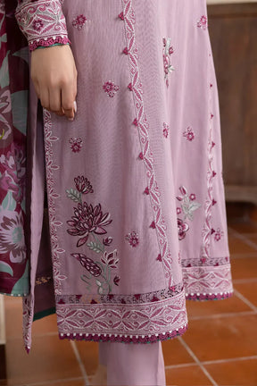 JAZMIN - 3PC DHANAK EMBROIDERED SHIRT WITH WOOL PRINTED SHAWL AND TROUSER-ADR-3285