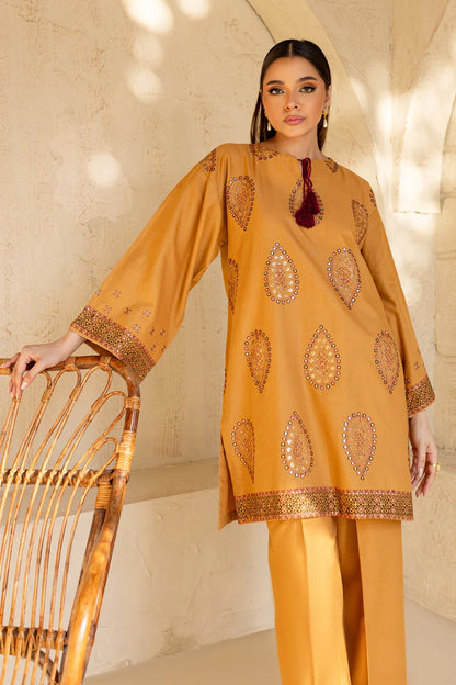 ZARA SHAHJAHAN-2PC DHANAK EMBROIDRED SHIRT WITH AND EMBROIDRED TROUSER-ADR-3334