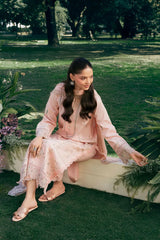 GARNET-3PC LAWN EMBROIDERED SHIRT WITH KHAADI NET EMBROIDERED DUPATTA AND TROUSER-ADR-4840