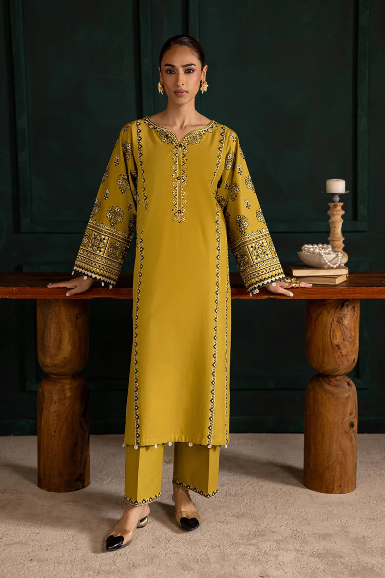 BATIK-2PC DHANAK EMBROIDERED SHIRT WITH DHANAK EMBROIDERED TROUSER-ADR-141