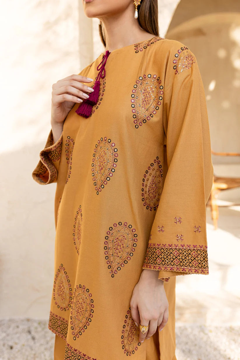 ZARA SHAHJAHAN-2PC DHANAK EMBROIDRED SHIRT WITH AND EMBROIDRED TROUSER-ADR-3334