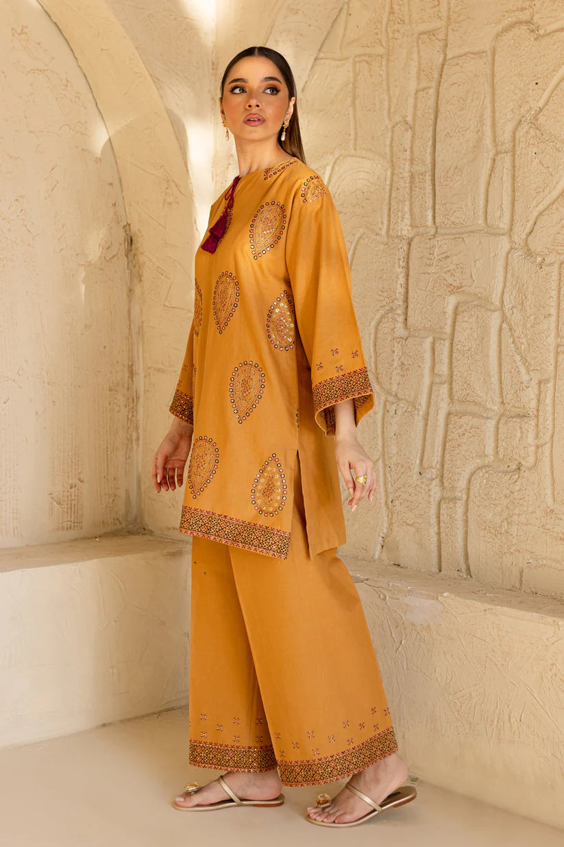 ZARA SHAHJAHAN-2PC DHANAK EMBROIDRED SHIRT WITH AND EMBROIDRED TROUSER-ADR-3334