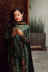 ZAIB-3PC DHANAK EMBROIDERED SHIRT WITH DHANAK EMBROIDERED SHAWL AND TROUSER-ADR-4410