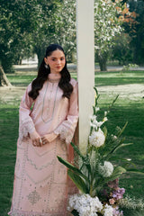GARNET-3PC LAWN EMBROIDERED SHIRT WITH KHAADI NET EMBROIDERED DUPATTA AND TROUSER-ADR-4840