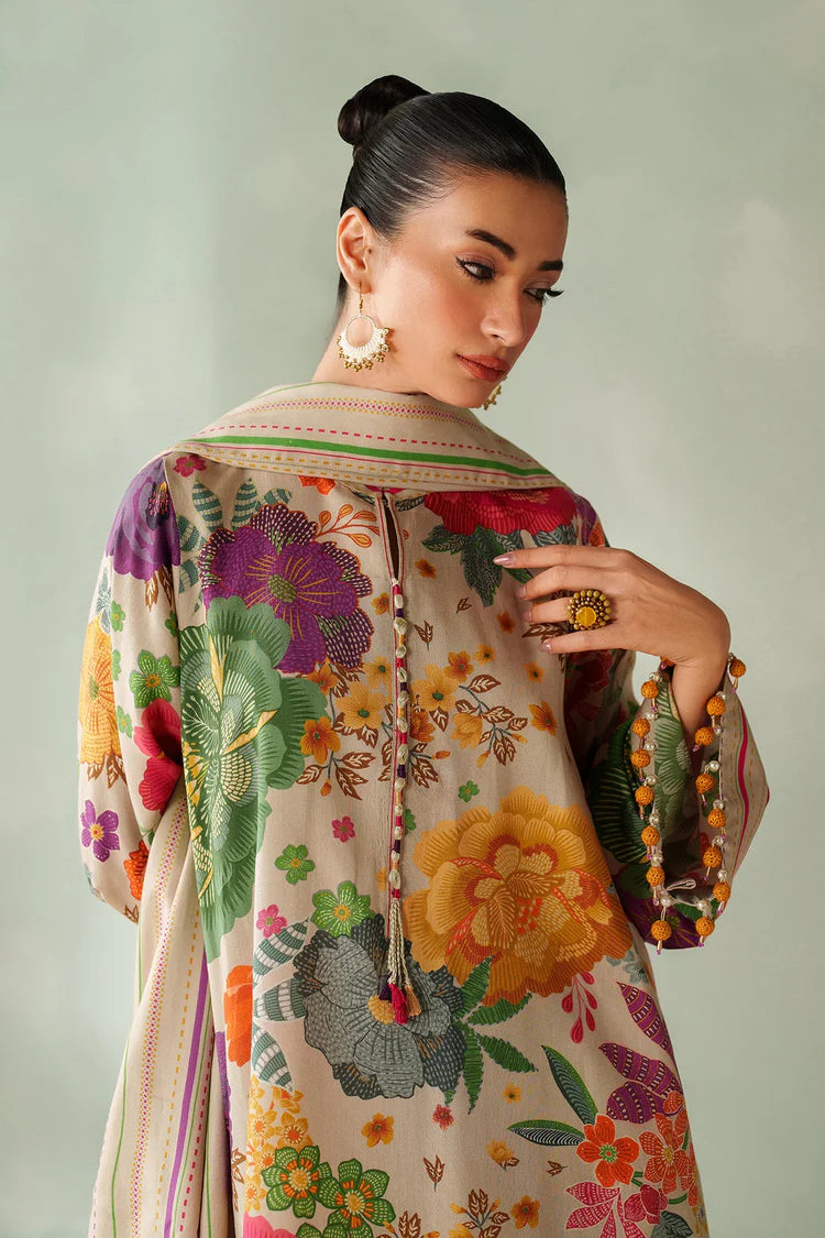 BAROQUE-3PC VISCOSE PRINTED SHIRT WITH VISCOSE PRINTED DUPATTA AND TROUSER-ADR-2636