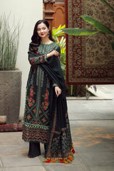 ZAIB-3PC DHANAK EMBROIDERED SHIRT WITH DHANAK EMBROIDERED SHAWL AND TROUSER-ADR-4410