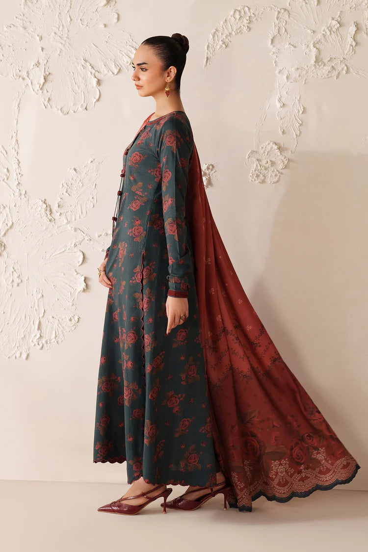 BAROQUE-3PC VISCOSE PRINTED SHIRT WITH VISCOSE PRINTED DUPATTA AND TROUSER-ADR-2640