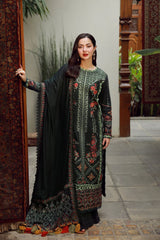 ZAIB-3PC DHANAK EMBROIDERED SHIRT WITH DHANAK EMBROIDERED SHAWL AND TROUSER-ADR-4410