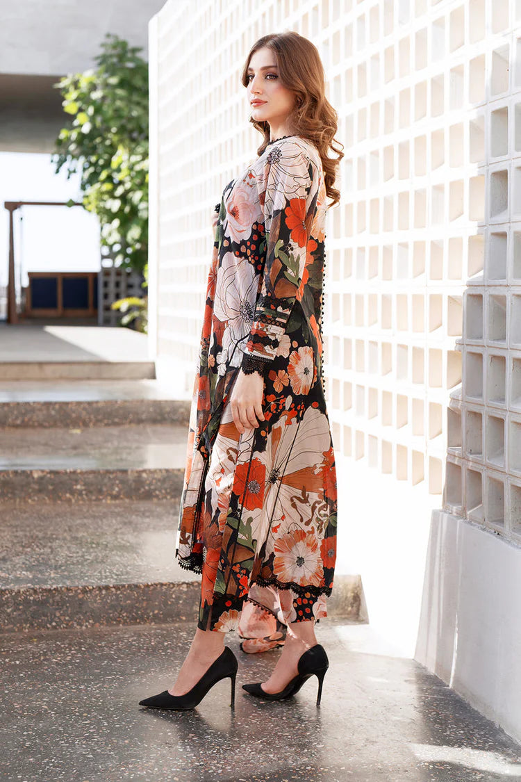 BAROQUE-3PC KHADDAR PRINTED SHIRT WITH KHADDAR PRINTED DUPATTA AND PRINT TROUSER-ADR-2623