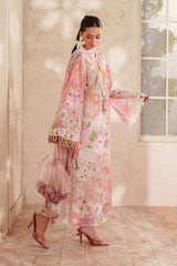 BAROQUE-3PC LAWN DIGITAL PRINTED EMB SHIRT WITH SILK PRINTED DUPATTA AND TROUSER-ADR-054