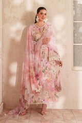 BAROQUE-3PC LAWN DIGITAL PRINTED EMB SHIRT WITH SILK PRINTED DUPATTA AND TROUSER-ADR-054
