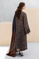 BAROQUE-3PC KHADDAR PRINTED SHIRT WITH KHADDAR PRINT DUPATTA AND PRINT TROUSER-ADR-2603