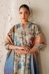 BAROQUE-3PC VISCOSE PRINTED SHIRT WITH VISCOSE PRINTED DUPATTA AND TROUSER-ADR-2641