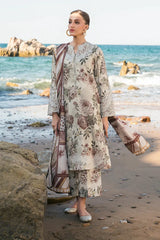 BAROUQE-3PC KARANDI PRINTED SHIRT WITH KARANDI PRINTED DUPATTA AND TROUSER-ADR-2571