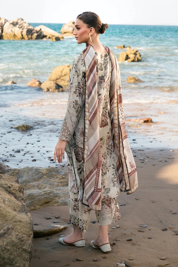 BAROUQE-3PC KARANDI PRINTED SHIRT WITH KARANDI PRINTED DUPATTA AND TROUSER-ADR-2571