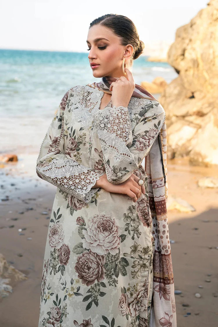 BAROUQE-3PC KARANDI PRINTED SHIRT WITH KARANDI PRINTED DUPATTA AND TROUSER-ADR-2571
