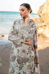 BAROUQE-3PC KARANDI PRINTED SHIRT WITH KARANDI PRINTED DUPATTA AND TROUSER-ADR-2571