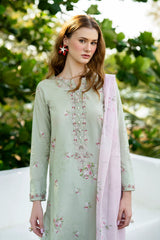 IZNIK-3PC LAWN DIGITAL PRINTED SHIRT WITH SILK PRINTED DUPATTA AND PRINTED TROUSER-ADR-035