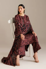 JAZMIN-3PC LAWN DIGITAL PRINTED SHIRT WITH SILK PRINTED DUPATTA AND PRINTED TROUSER-ADR-002
