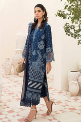 AFROZE-3PC LAWN EMBROIDERED SHIRT WITH CHIFFON EMBROIDERED DUPATTA AND TROUSER-ADR-3596