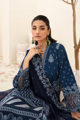 AFROZE-3PC LAWN EMBROIDERED SHIRT WITH CHIFFON EMBROIDERED DUPATTA AND TROUSER-ADR-3596