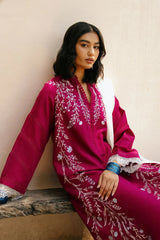 ZARASHAHJAHAN-3PC DHANAK EMBROIDERED SHIRT WITH COTTON NET EMBROIDERED DUPATTA AND TROUSER-ADR-4216